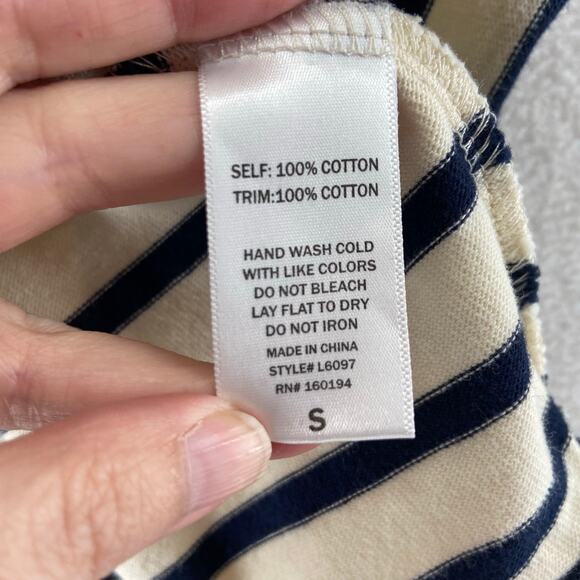 Olive & Bette's Stripe Short Sleeve Tee Top Size Small - Picture 4 of 6